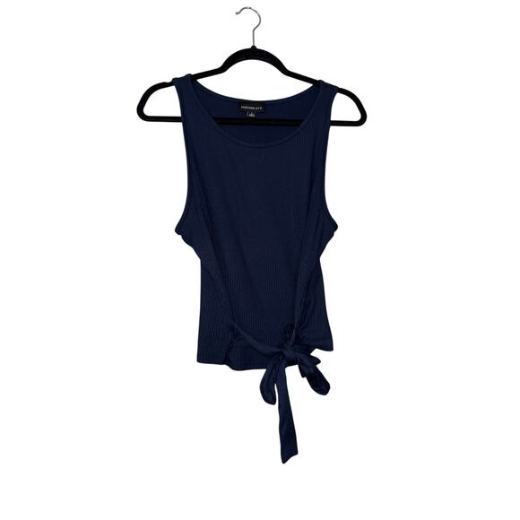 Fortune + Ivy Ribbed Crop with Front Tie - Picture 1 of 3